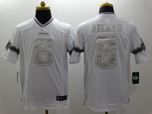 Men's Dallas Cowboys Troy Aikman #8 White Player Game Jersey1