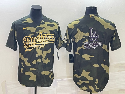 Men's Los Angeles Dodgers Camouflage Replica Baseball Jersey1