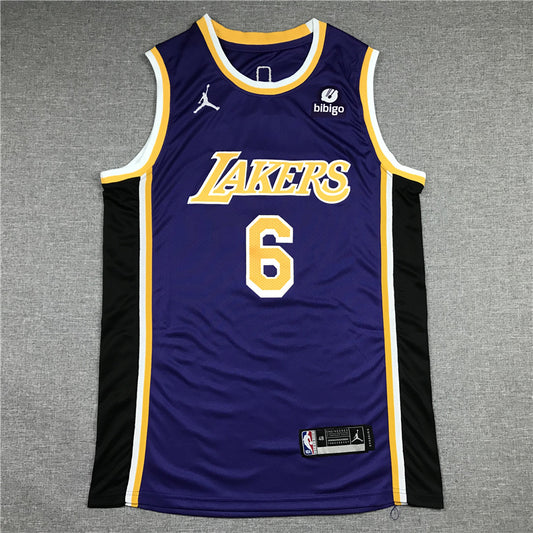 Men's Los Angeles Lakers LeBron James #6 Purple 2022/23 Swingman Player Jersey1