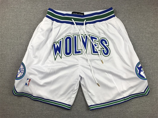 Men's Minnesota Timberwolves White Pocket Shorts1