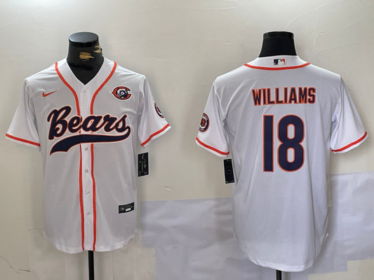 Men's Chicago Bears Caleb Williams #18 White Game Jersey1