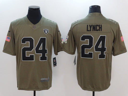 Men's Las Vegas Raiders Marshawn Lynch #24 Brown Game Jersey1