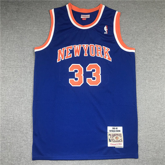 Men's New York Knicks Patrick Ewing 1991-92 Hardwood Classics Player Jersey1