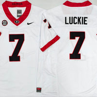Men's Georgia Bulldogs Lawson Luckie #7 White Player Jersey