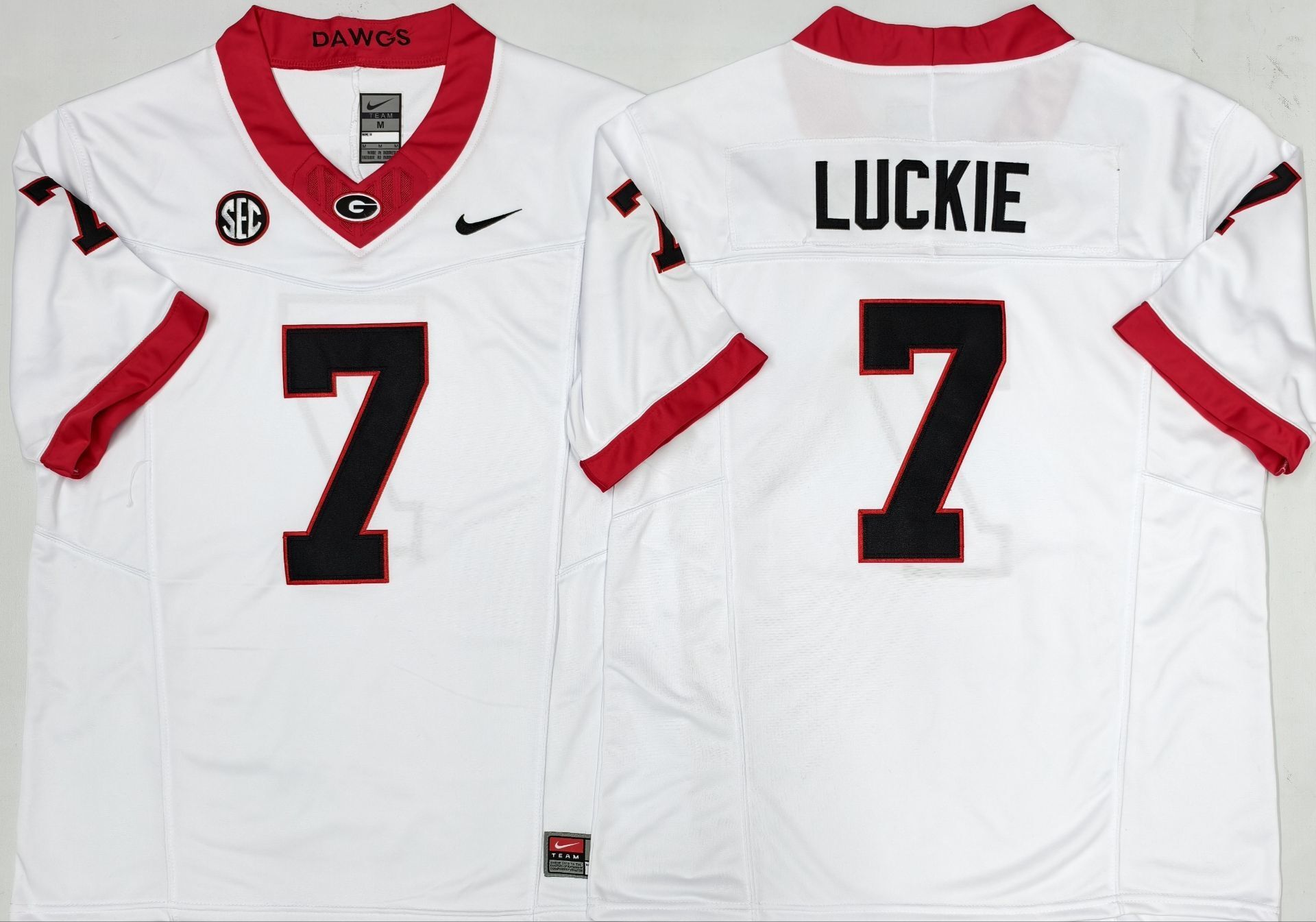 Men's Georgia Bulldogs Lawson Luckie #7 White Player Jersey