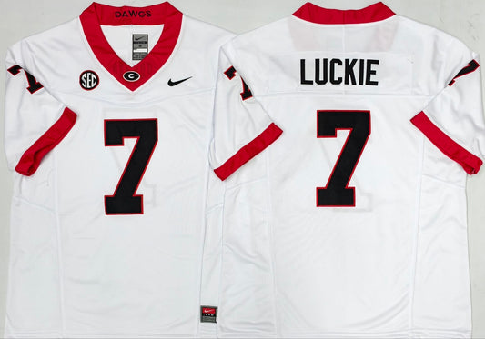 Men's Georgia Bulldogs Lawson Luckie #7 White Player Jersey