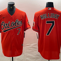 Men's Baltimore Orioles Jackson Holliday #7 Orange Replica Player Jersey1