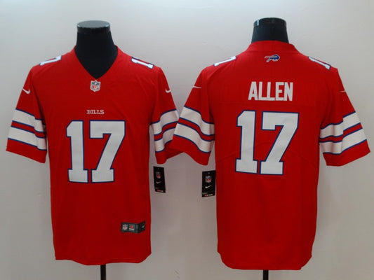 Men's Buffalo Bills Josh Allen #17 Red Alternate Game Player Jersey1