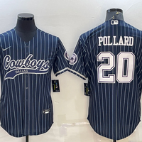 Men's Dallas Cowboys Tony Pollard #20 Navy Player Jersey1 Joint Edition
