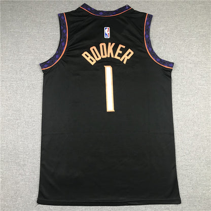 Men's Phoenix Suns Devin Booker #1 Black Replica Jersey1 - City Edition