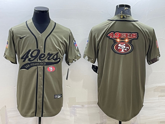 Men's San Francisco 49ers Olive 2022 Salute To Service Retired Player Limited Jersey2