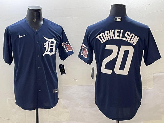 Men's Detroit Tigers Spencer Torkelson #20 Navy Replica Player Jersey1