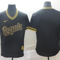 Men's Kansas City Royals Black Alternate Replica Blank Jersey1