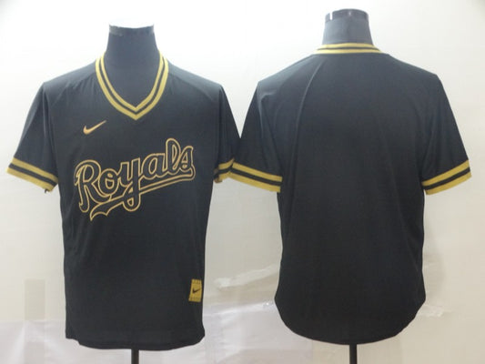 Men's Kansas City Royals Black Alternate Replica Blank Jersey1