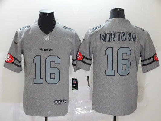 Men's San Francisco 49ers Joe Montana #16 Gray Game Jersey1