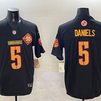 Men's Washington Commanders Jayden Daniels #5 Carbon Black Fashion Jersey1