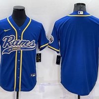 Men's Los Angeles Rams Blue Blank Jersey1