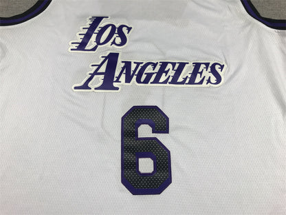 Men's Los Angeles Lakers LeBron James #6 White 2022/23 Authentic Jersey1 - City Edition