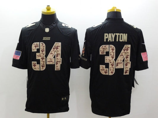 Men's Chicago Bears #34 Walter Payton Black Team Game Jersey1