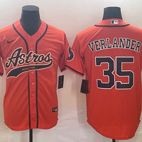 Men's Houston Astros Justin Verlander #35 Orange Replica Jersey1 Joint Edition