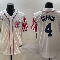 Men's New York Yankees Lou Gehrig #4 White Team Player Game Jersey