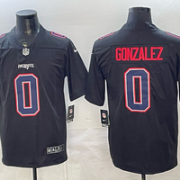 Men's New England Patriots Christian Gonzalez #0 Carbon Black Fashion Game Jersey