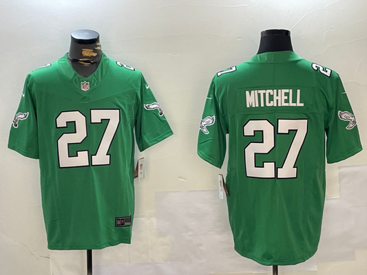 Men's Philadelphia Eagles Quinyon Mitchell #27 Green Alternate Game Jersey1
