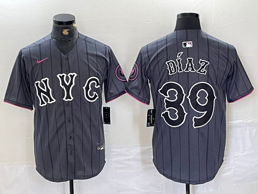 Men's New York Mets Edwin Diaz #39 Graphite 2024 City Connect Limited Player Jersey1