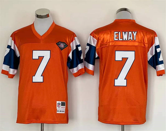 Men's Denver Broncos John Elway Mitchell & Ness Orange Legacy Replica Jersey1