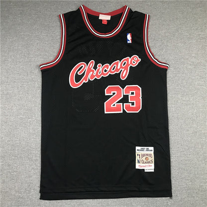 Men's Chicago Bulls Michael Jordan #23 Black 1997-98 Authentic Player Jersey1