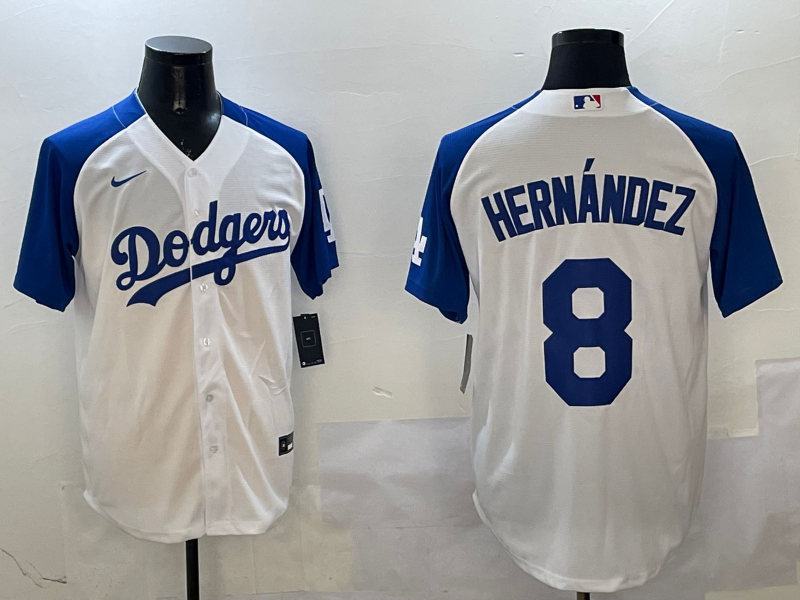 Men's Los Angeles Dodgers Enrique Hernandez #8 White Game Player Jersey1