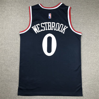 Men's LA Clippers Russell Westbrook #0 Navy Swingman Jersey1