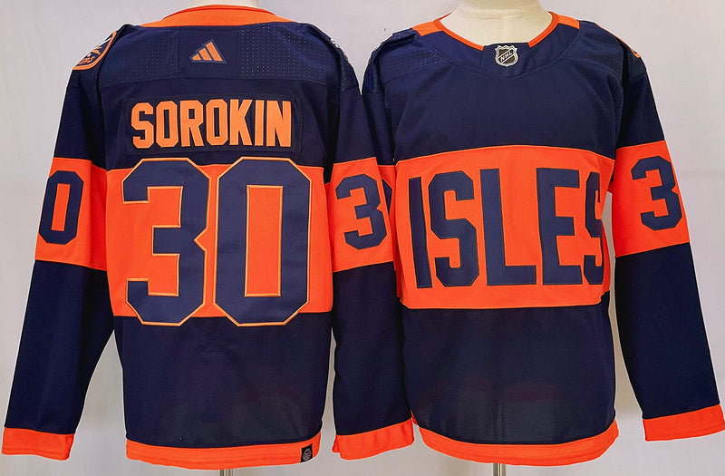 Men's New York Islanders Ilya Sorokin #30 Blue Game Jersey1