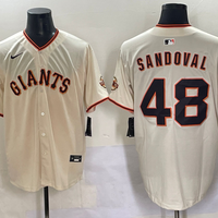 Men's San Francisco Giants Pablo Sandoval #48 Cream Home Replica Player Jersey