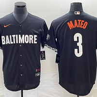 Men's Baltimore Orioles Jorge Mateo #3 Black 2023 City Connect Replica Player Jersey1