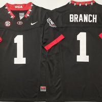 Men's Georgia Bulldogs Zachariah Branch #1 Black Player Game Jersey