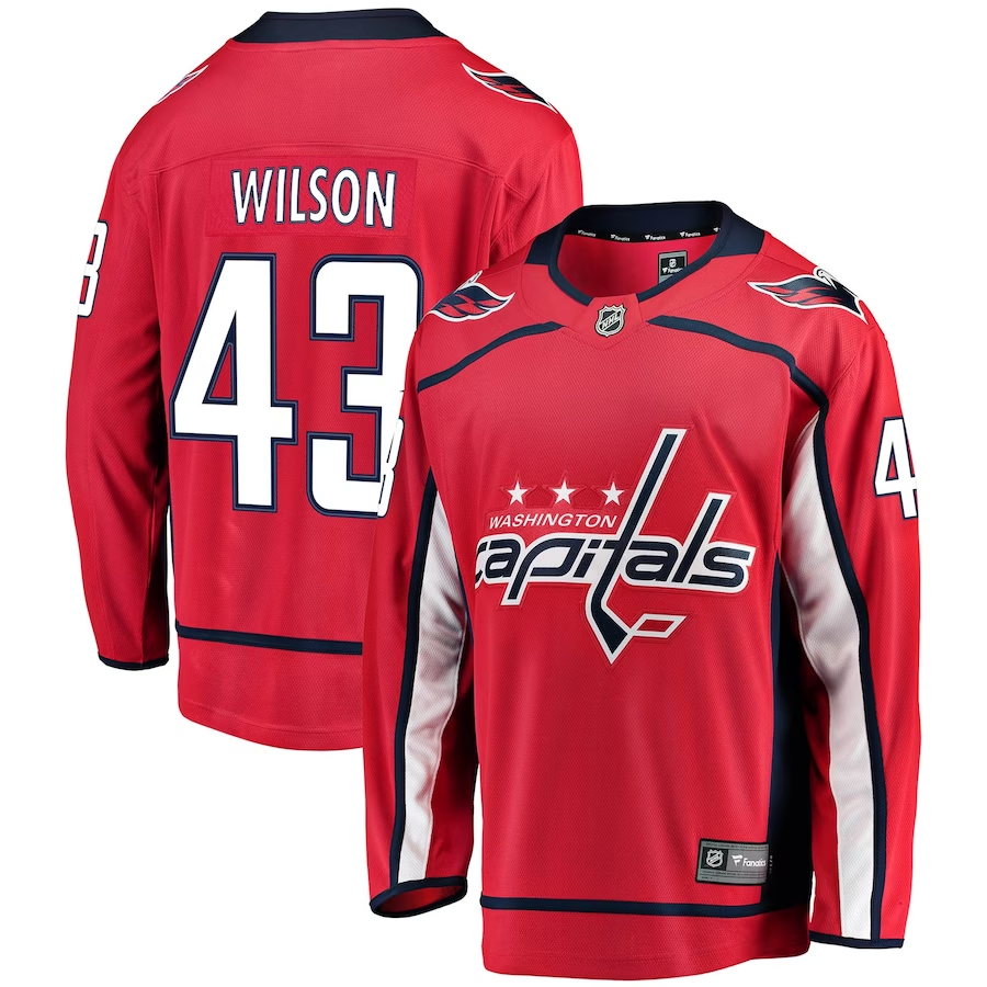 Men's Washington Capitals Tom Wilson #43 Red Home Breakaway Player Jersey1