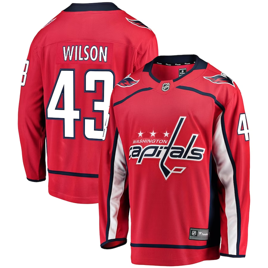 Men's Washington Capitals Tom Wilson #43 Red Home Breakaway Player Jersey1