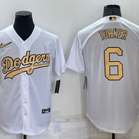 Men's Los Angeles Dodgers Trea Turner #6 White Stitched Jersey1