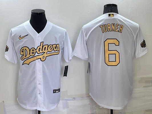Men's Los Angeles Dodgers Trea Turner #6 White Stitched Jersey1