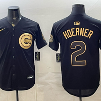 Men's Chicago Cubs Nico Hoerner #2 Black Replica Player Jersey