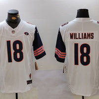 Men's Chicago Bears Caleb Williams #18 White Player Game Jersey1