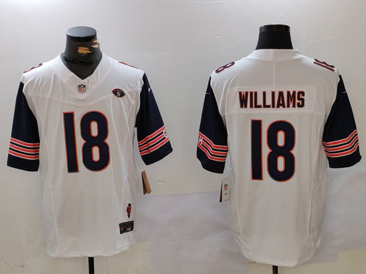 Men's Chicago Bears Caleb Williams #18 White Player Game Jersey1