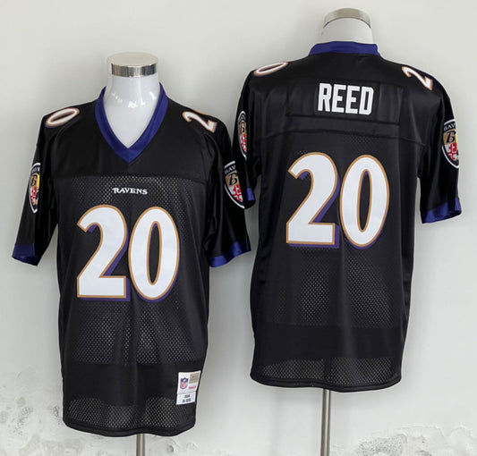 Men's Baltimore Ravens Ed Reed Mitchell & Ness Black Legacy Replica Player Jersey1