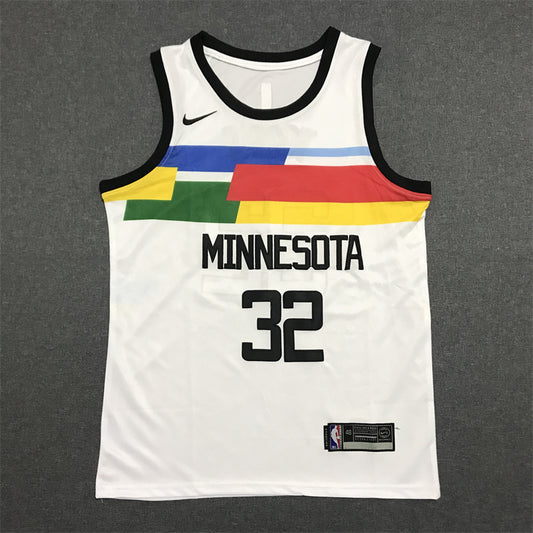 Men's Minnesota Timberwolves Karl-Anthony Towns #32 White Swingman Jersey1 - City Edition