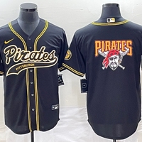 Men's Pittsburgh Pirates Black Replica Team Jersey1 Joint Edition