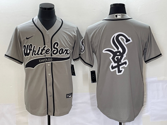 Men's Chicago White Sox Gray Replica Team Jersey1 Joint Edition