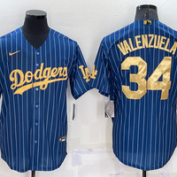 Men's Los Angeles Dodgers Fernando Valenzuela #34 Blue Replica Game Jersey1