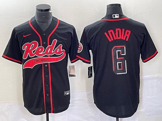Men's Cincinnati Reds Jonathan India #6 Black Replica Player Jersey1 Joint Edition
