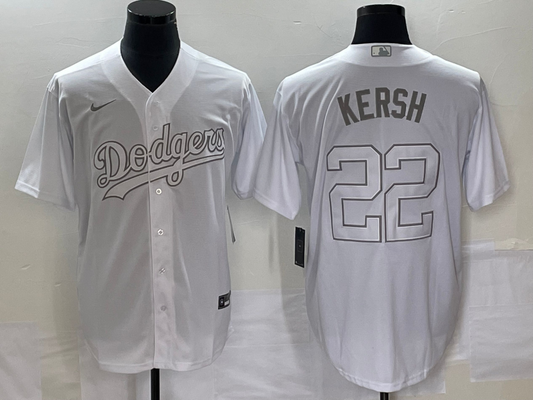 Men's Los Angeles Dodgers Clayton Kershaw #22 White Replica Player Jersey1